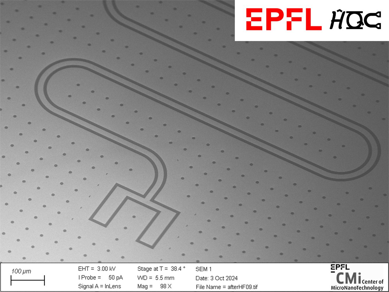 SEM view of superconducting resonator